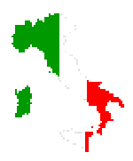 Italian map and flag